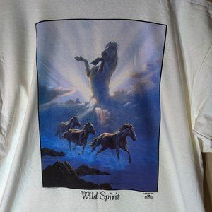 Vintage 1993 Wild Spirit Jim Warren T Shirt Horses